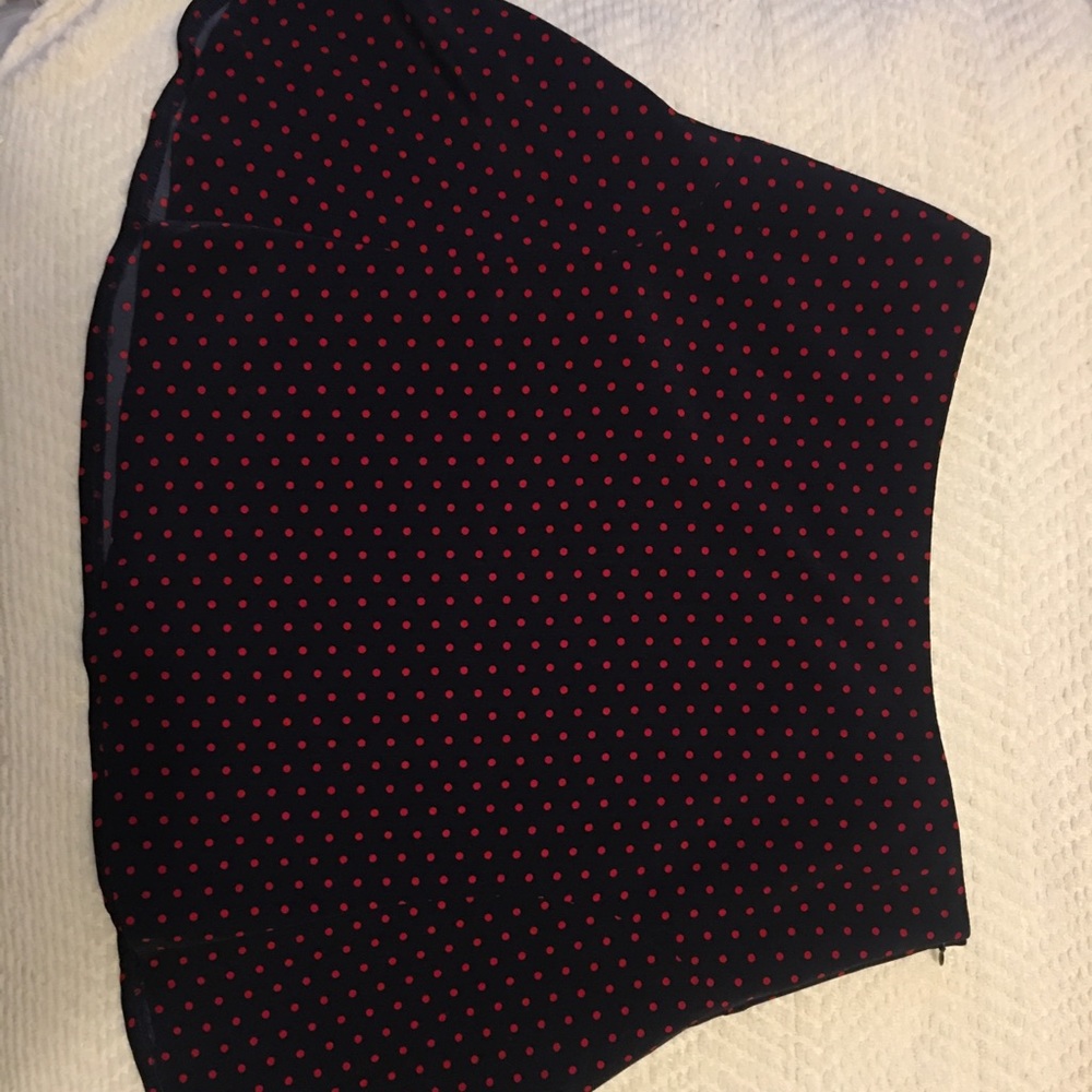 Red & blue polka dot skirt!